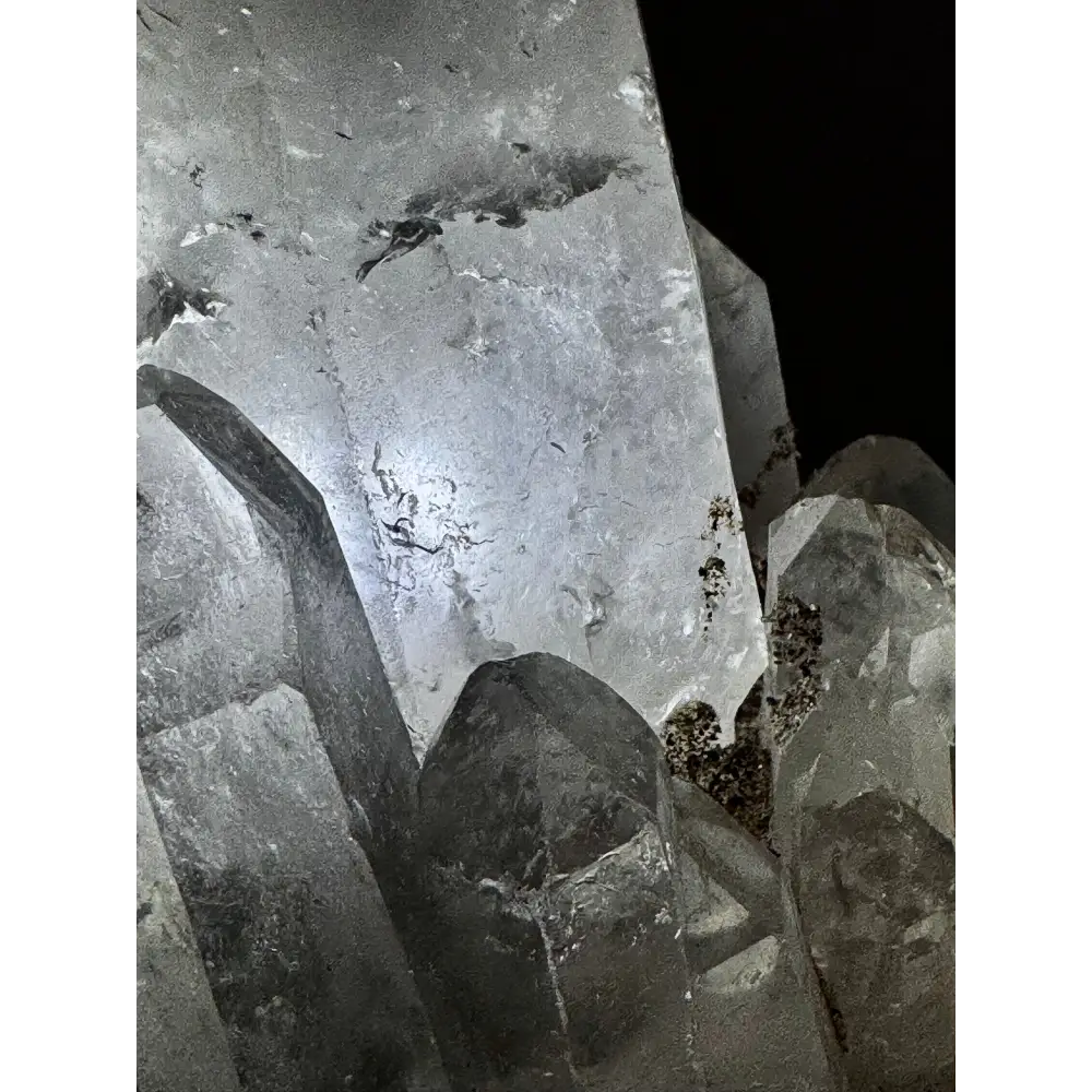 Cluster von klaren Bergkristall-Quartz-Kristallen für die Monumentale Bergkristall-Lampe