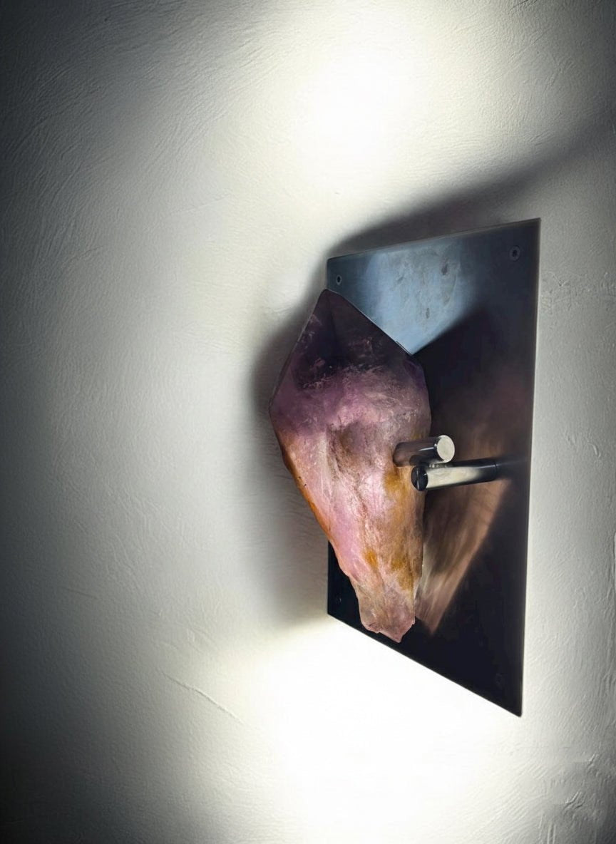 Handcrafted Amethyst Wall Lamp - Mitho by Mineralienhotel