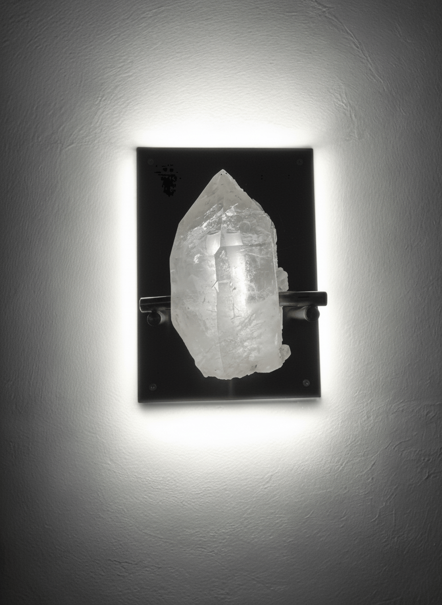 Handcrafted Rock Crystal Wall Lamp - Mitho by Mineralienhotel
