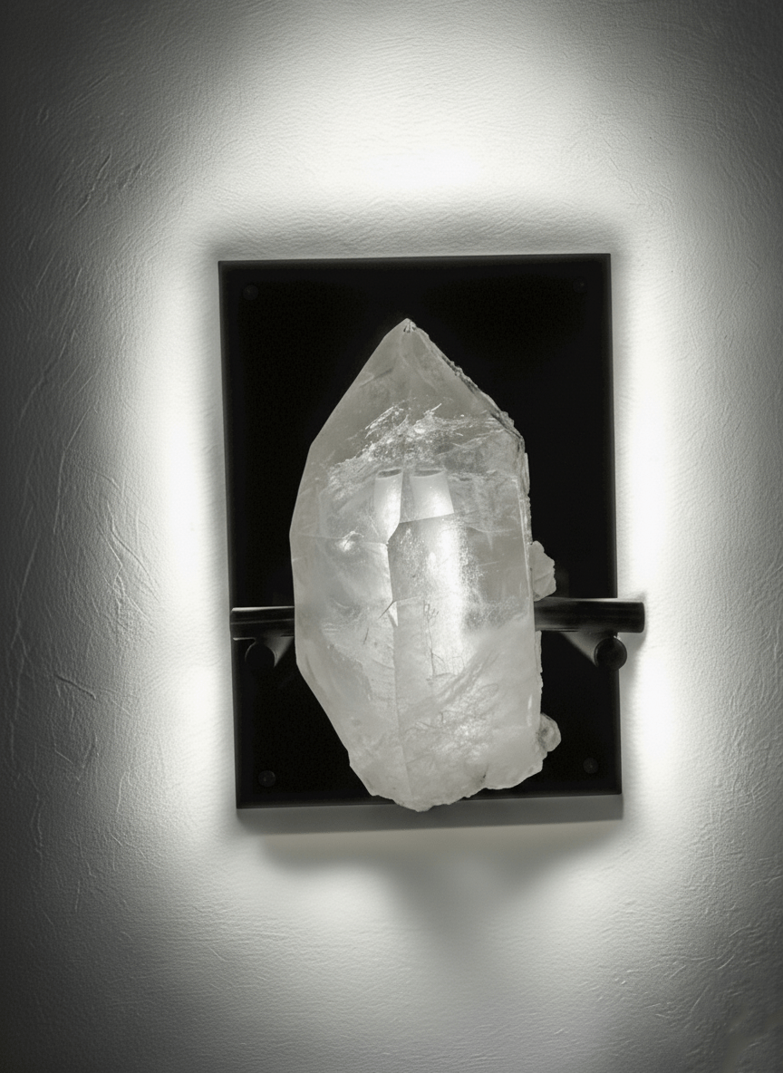 Handcrafted Rock Crystal Wall Lamp - Mitho by Mineralienhotel