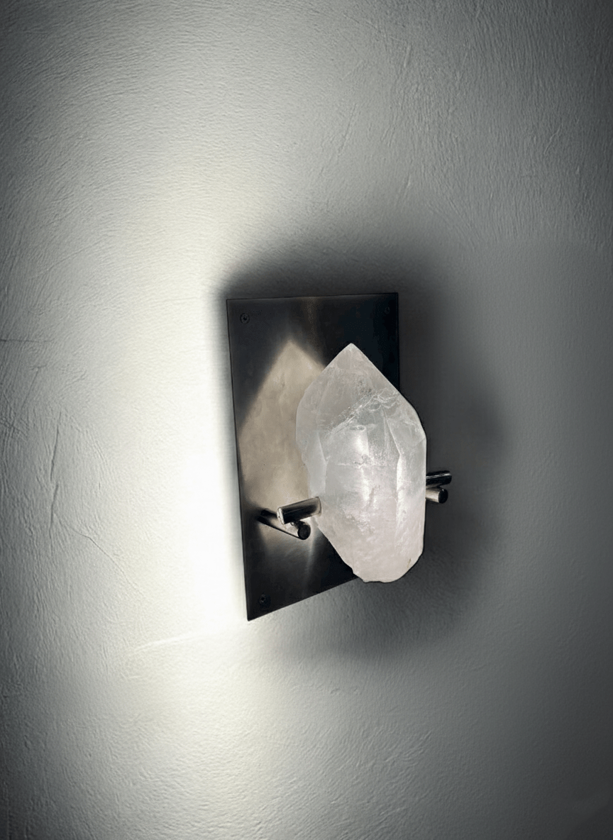 Handcrafted Rock Crystal Wall Lamp - Mitho by Mineralienhotel