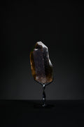 Small smoky quartz crystal point from Brazil with translucent brown clarity, full front view