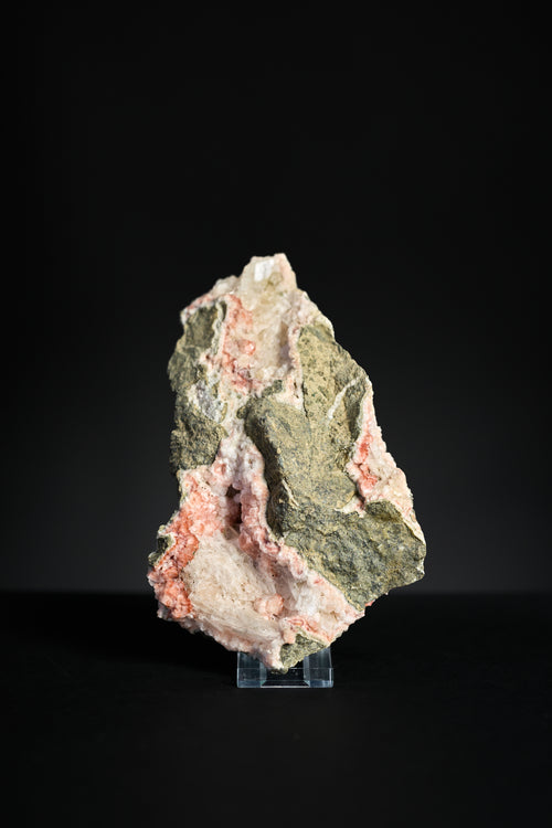 Analcime with apophyllite mineral specimen from Seiser Alm South Tyrol, full front view