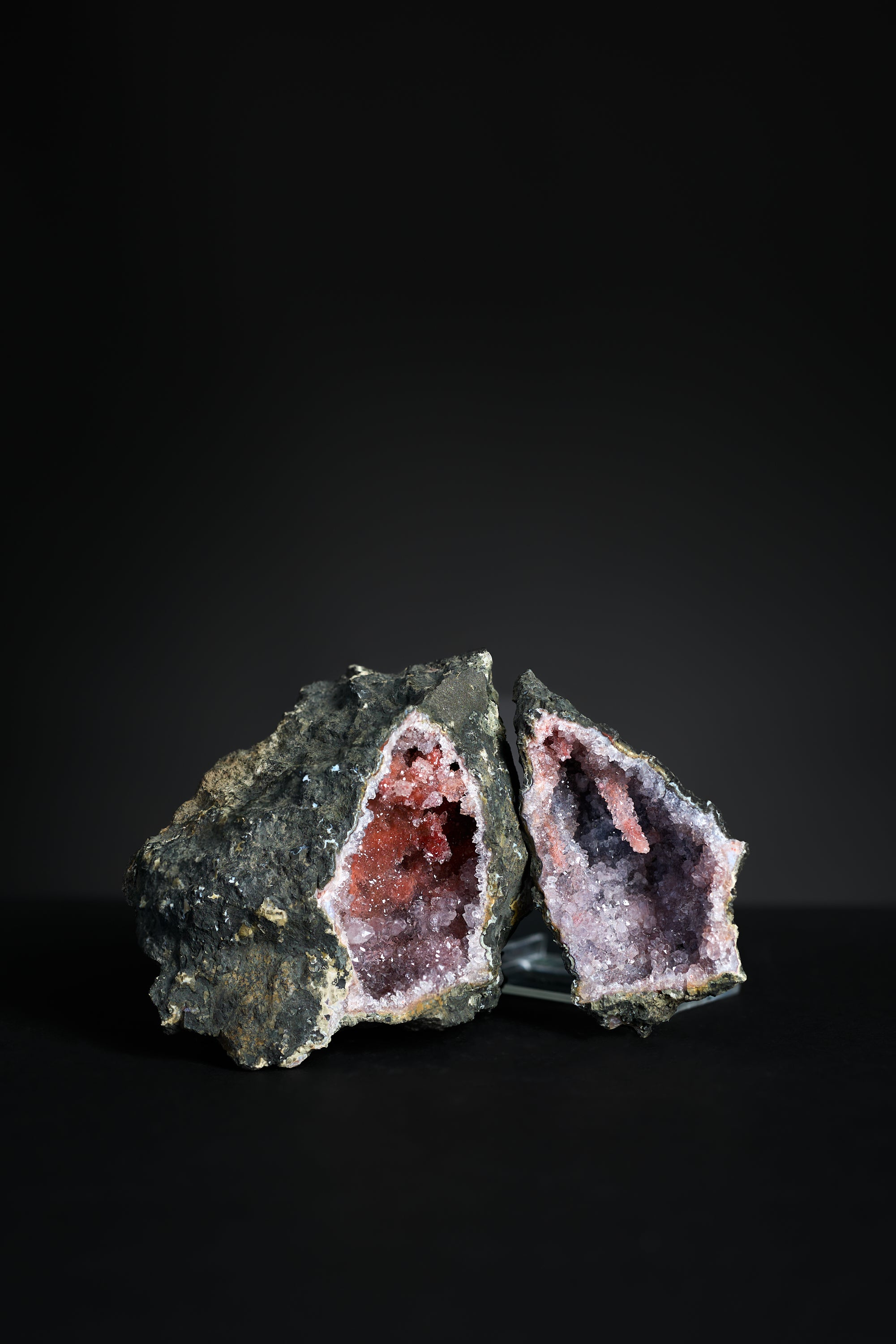 Amethyst Geode with Calcite – Morocco