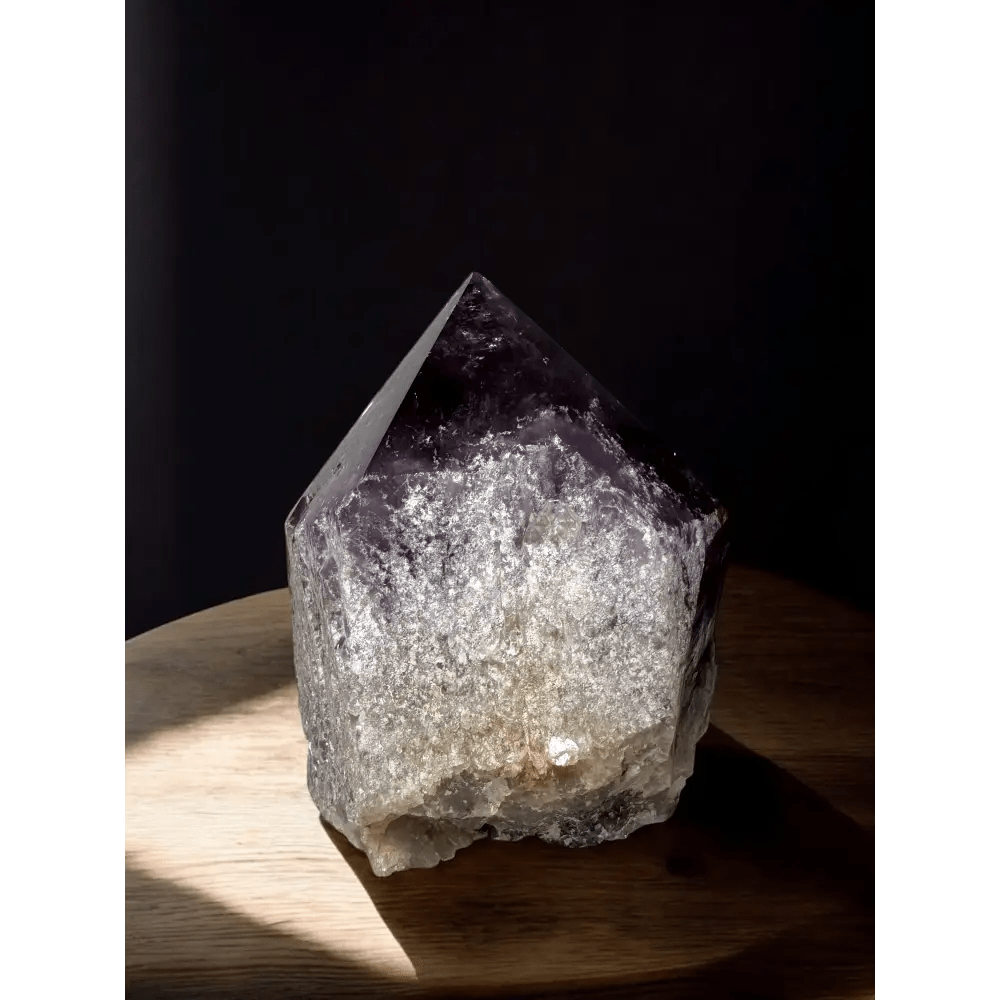 Amethyst point with quartz base - Mitho by Mineralienhotel