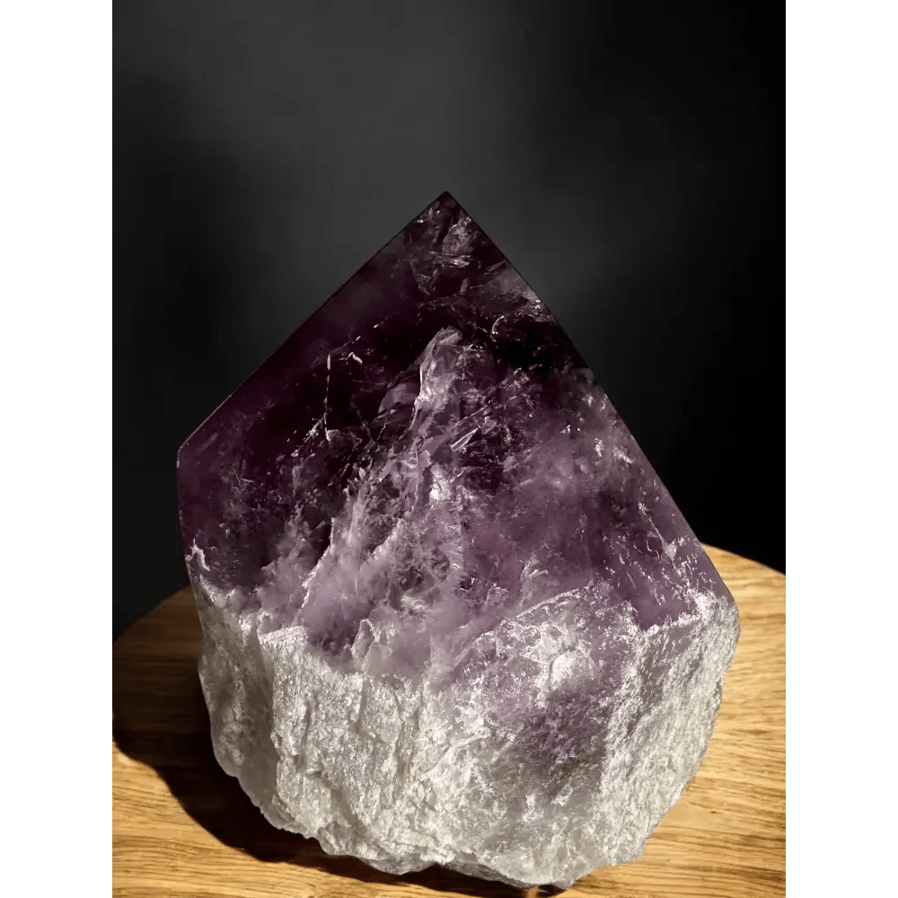 Amethyst point with quartz base - Mitho by Mineralienhotel