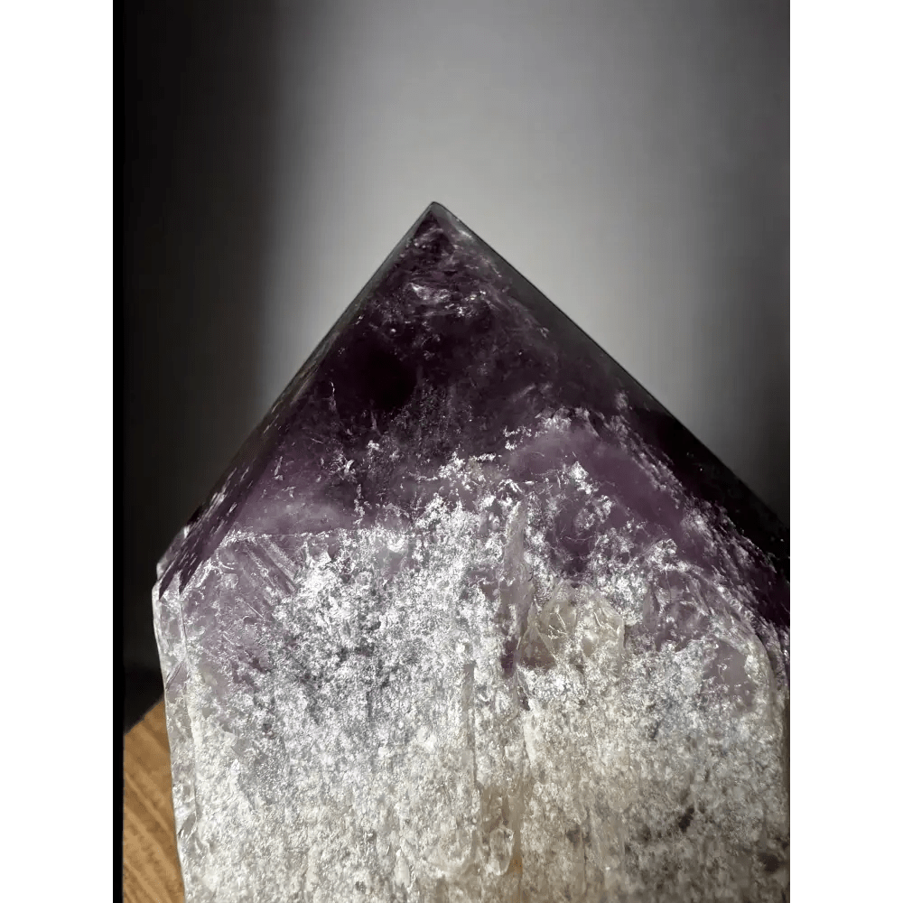 Amethyst point with quartz base - Mitho by Mineralienhotel