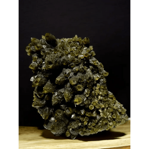Rare artichoke formation smoky quartz from Romania, full front view showing unique shape